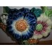 Wall Pocket Pottery Raised Bouquet Flowers Full Weave Basket Colorful Vtg RARE   113189780770